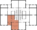 Планировка квартиры в секции (1 уровень)